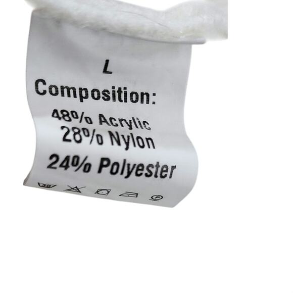 White Cropped Midriff Longsleeve Sweater Womens Size Large L - Picture 4 of 4